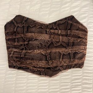 Cropped tulle corset top